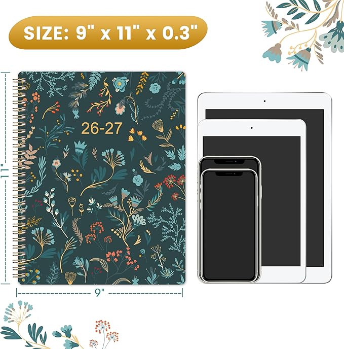 Planner 2026-2027 - Academic Planner 2026-2027, Planner Weekly and Monthly, Jul 2026 - Dec 2027, 8.5" x 11" Planners Calendar with Tabs & Pocket, Flexible Cover, Twin-Wire Binding