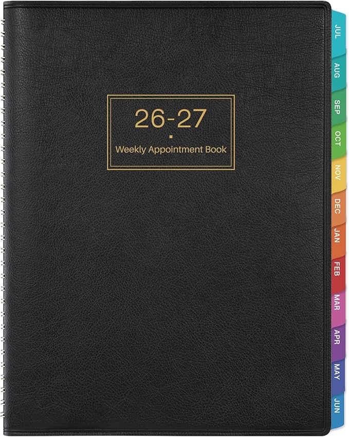 Appointment Book 2026-2027 - Daily Planner, Jul 2026- Jun 2027, 8.5" x 11" Planner Weekly Monthly Appointment Book 2026-2027,Soft Cover, Planner with 15-Minute Interval - Black