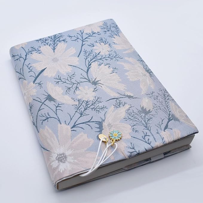 BLBMH 5x8 Book Cover | Handmade Non-Stretch Fabric Sleeve with Bookmark | for Paperback Bible Journal | Privacy Reading Gift for Women - Daisy