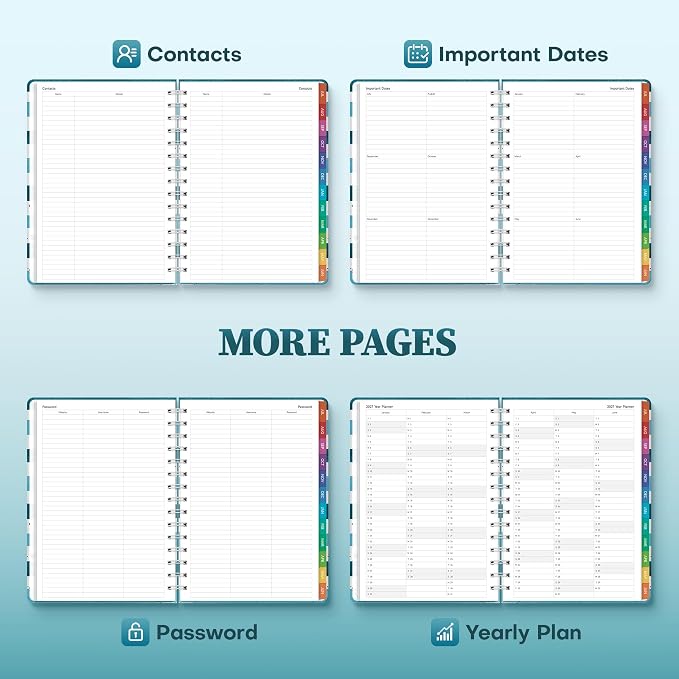Planner 2026-2027 Monthly and Weekly Academic Planner July 2026 - June 2027, Hardcover Calendar 2026-2027 Agenda Daily Planner for Student Teacher School Office Supplies, 6" x 8.3", Blue Stripe