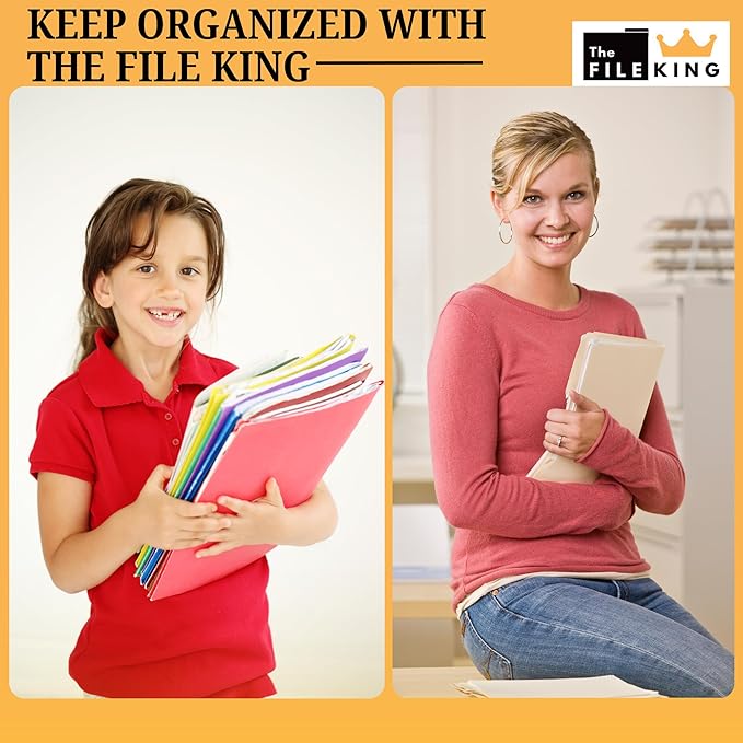 The File King Expanding Accordion File Folder – Letter Size | 5.25” Expansion, 10 Pack | Red Rope Expanding Pocket | Straight Cut Tab | Law, Accounting & Business Filing Organizer | Made in USA