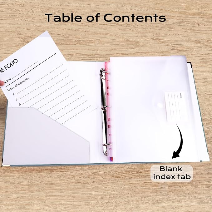 XKDOUS Important Document Organizer with 9 Pockets, Aesthetic Folio Folders 3-Ring Accordion Storage Binders Linen Expanding File Folder for A4 Papers, Documents and Files
