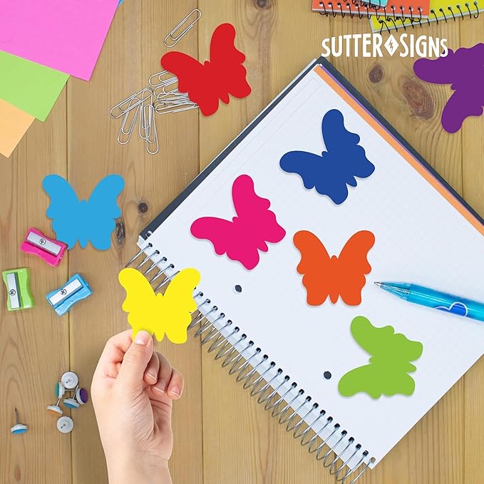 Paper Butterfly Cutouts 108pcs | Cut Out Shapes for Bulletin Board, Classroom, Decorations, Crafts