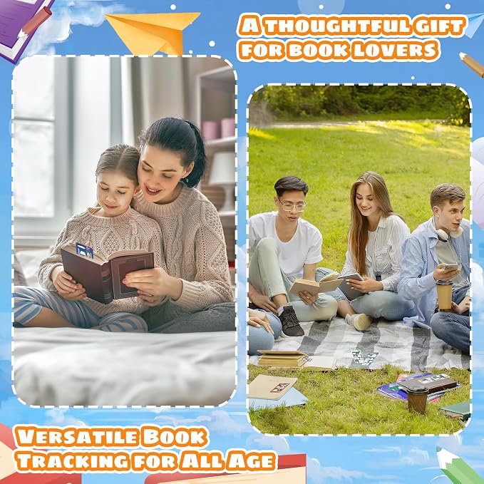 120Pcs Book Tracker Bookmarks Double-Sided Reading Page Markers Book Markers for Reading, Reading List Bookmark for Teacher Students Bookish Friends All Age
