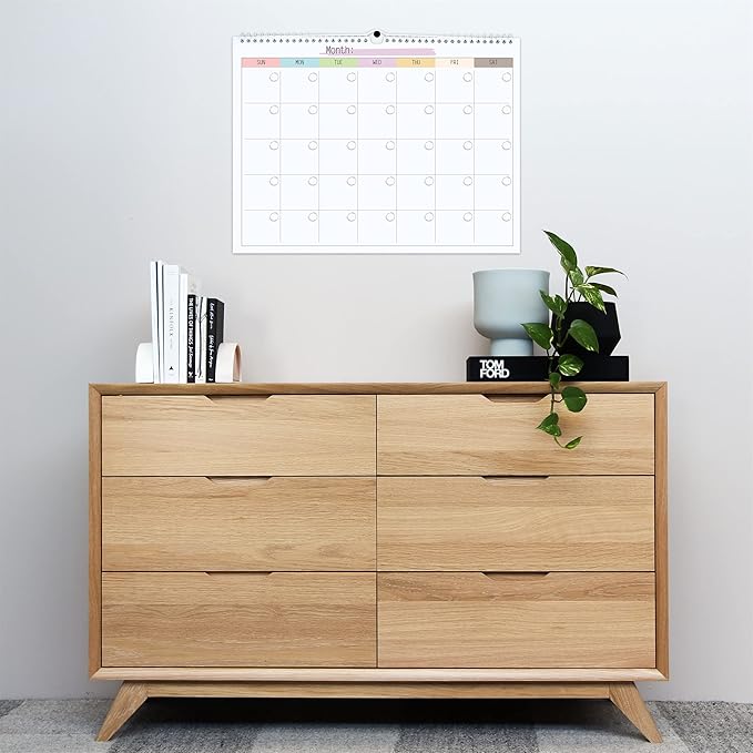 Blank Monthly Weekly Wall Calendar, Undated Monthly Planner Note Pad for Organizing Home Office 14.5"x 11.5"