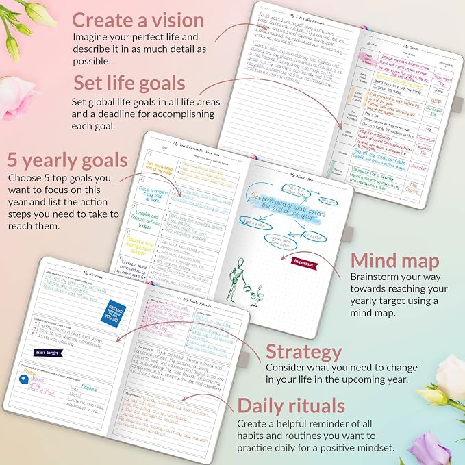 GoGirl Planner and Organizer for Women – A5 Size Weekly Planner, Goals Journal & Agenda to Improve Time Management, Productivity & Live Happier. Undated – Start Anytime, Lasts 1 Year – Gray