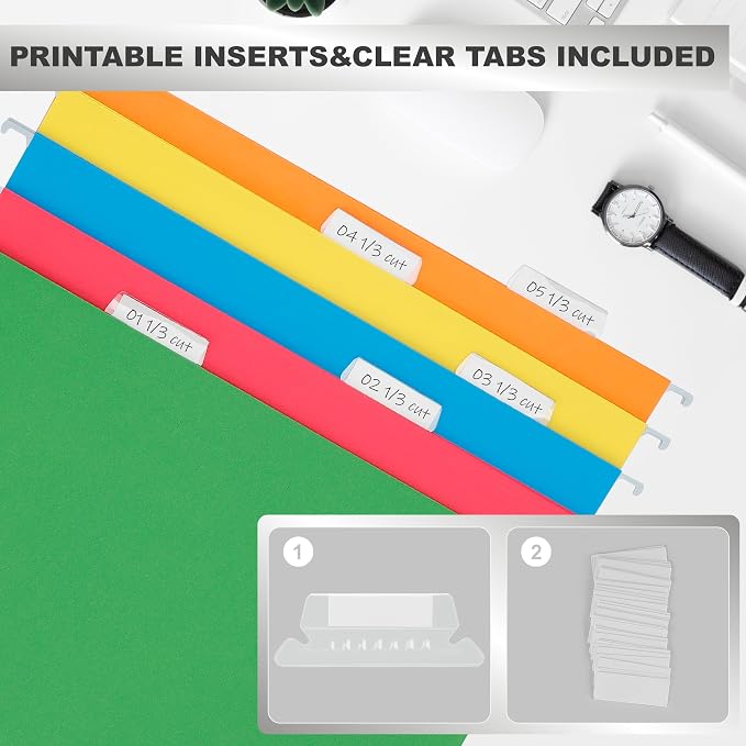 Legal Size Hanging File Folders,25 Packs Legal Hanging File Folders,Blue Legal Size Hanging Folders,9.2'' × 14.8'',Hanging Folders for Filing Cabinet,1/5 Adjustable Tabs for Office,School,Home