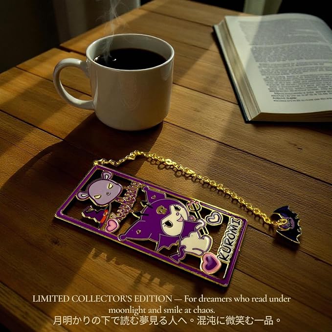 Anime Bookmark Gojo Satoru Metal Bookmark with Chain Japanese Style Manga Accessories Otaku Collectible Reading Gift Anime Gifts Gojo Gifts Book Lover Present Japanese Anime Merch (Demon)