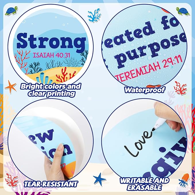 Christian Bulletin Board Decorations Inspirational Jesus Bulletin Board Sets Summer God Says You Are Religious Classroom Wall Decor VBS Motivational Cutouts for Sunday School Home Church Supplies