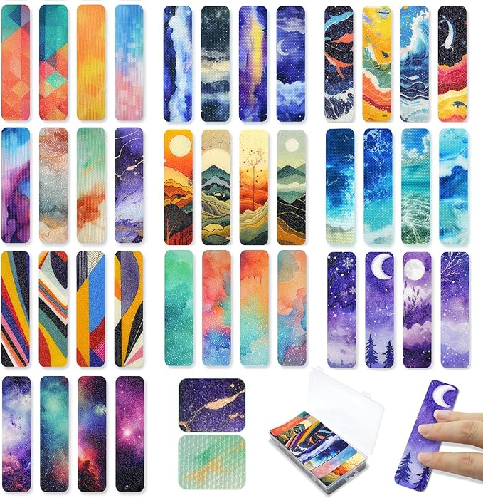 200 Pieces Calm Anxiety Sensory Stickers - Fidget Stickers with Storage Box - Sensory Strips Different Textures Relieve Adult & Teen Stress Anxiety - Office Must Haves