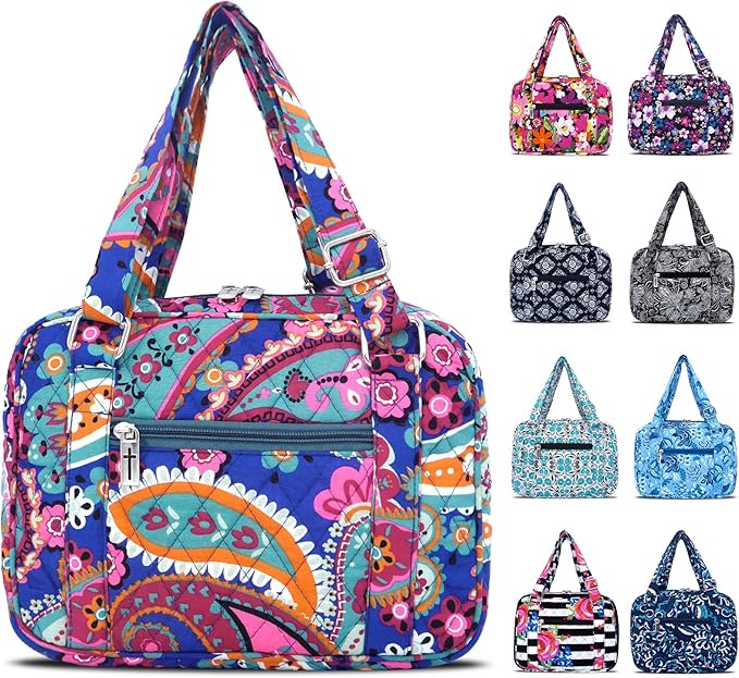 Bible Cover for Women with Adjustable Straps, Large Study Bible Carrying Case Bag with Zip Pocket, 10x7x2.7 Inches