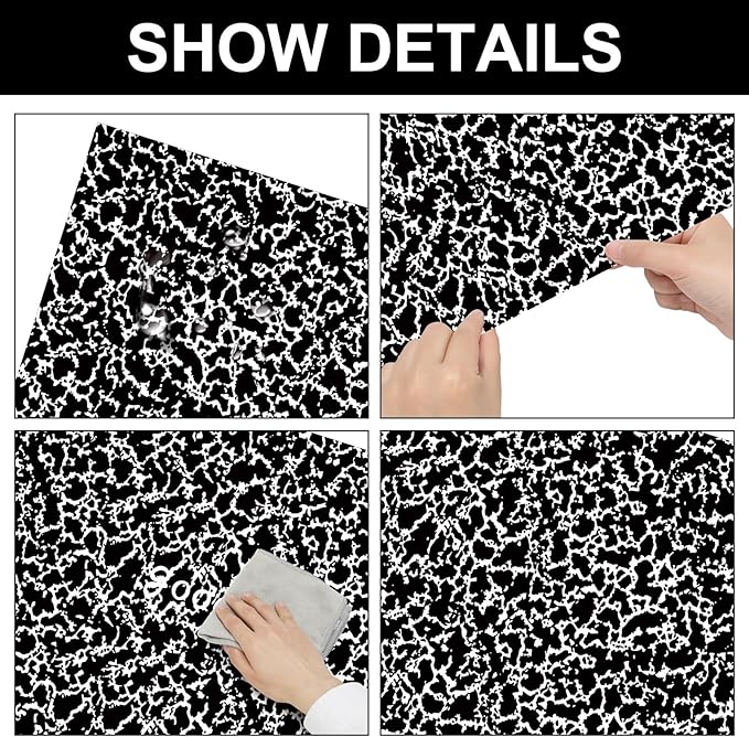 PerKoop 2 Roll Composition Notebook Bulletin Board Paper 3.9" x 12ft Non Woven Bulletin Background Wallpaper Fade Resistant Board Roll Decoration for Arts Crafts Office School Classroom