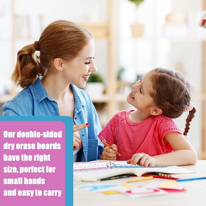 52pcs Double Sided Number Line 5.9 * 2 inches Dry Erase Board 0-10 on One Side & 0-20 on The Other Side Writable and Erasable Teacher Supplies for Classroom Home Kids Teacher Students(with a Ring)