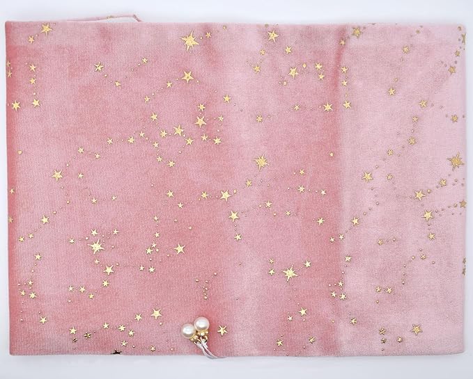 BLBMH 5.5x8.5 Fabric Bible Cover Non-Stretch | Built-in Bookmark | Handmade Washable Book Sleeve for Paperback Journal Privacy Reading Gift for Women - Velvet Pink