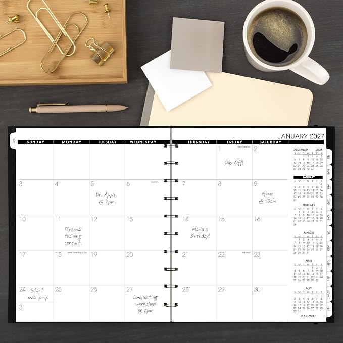 AT-A-GLANCE 2027 Planner, Monthly, 8.75" x 11", Unruled, Move-A-Page, Black (70260E0527)