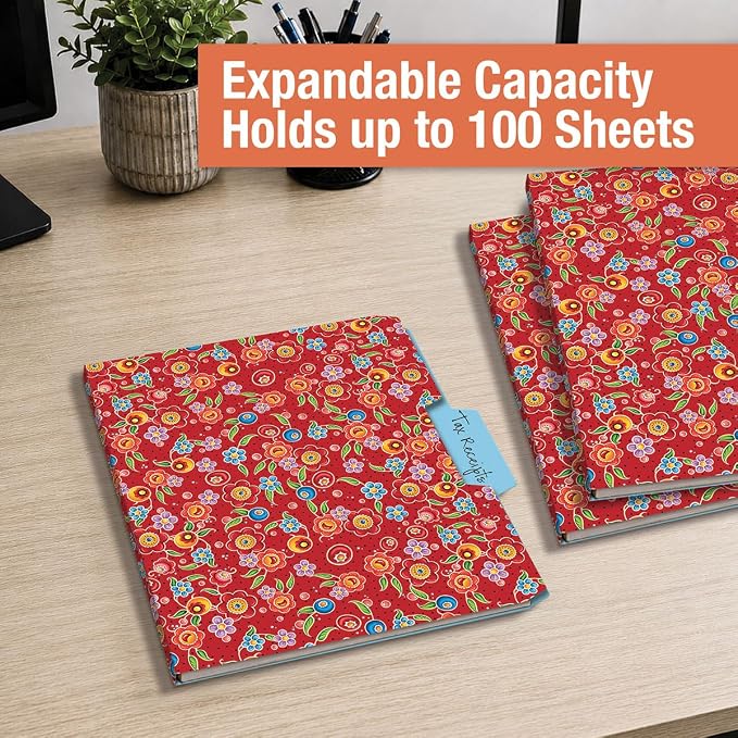 Current Mary Engelbreit File Folders Value Pack - Bulk Set of 24, 6 Pretty Decorative Designs, 1/3 Cut Tabs, Heavy-Duty Paper Stock, Office Supplies for Home & Work, 9-½” x 11-¾” Letter Size