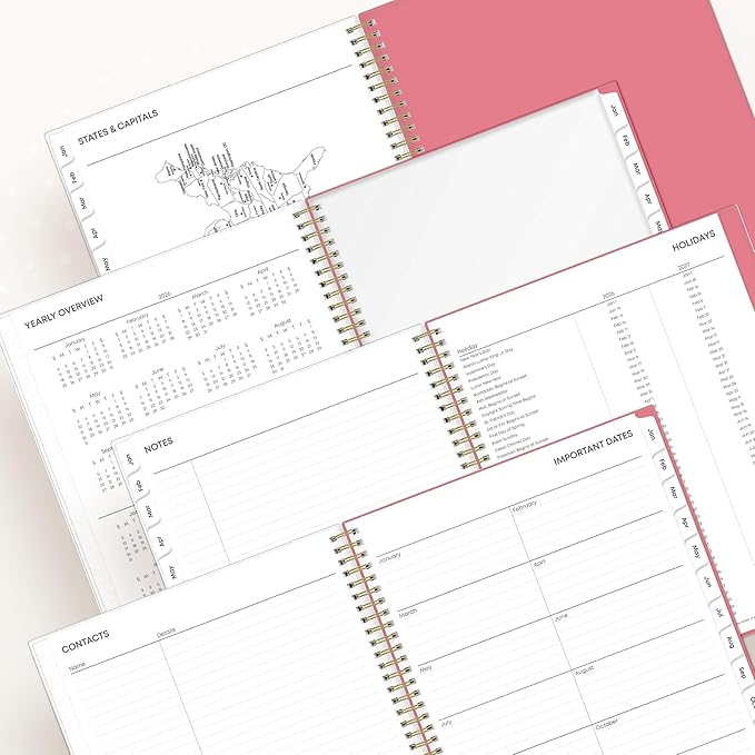 Blue Sky 2026 Weekly and Monthly Planner Calendar, January 2026 - December 2026, 8.5" x 11", Flexible Cover, Laminated Tabs, Durable Twin Wire Binding, Storage Pocket, Fly By