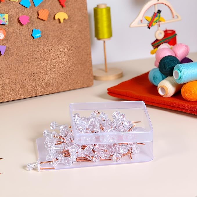 50Pieces Metal Push Pins Map Pins Thumb Tacks Pushpins for Cork Board Sewing Pins for Fabric Sewing Tape, Adhesives and Fasteners