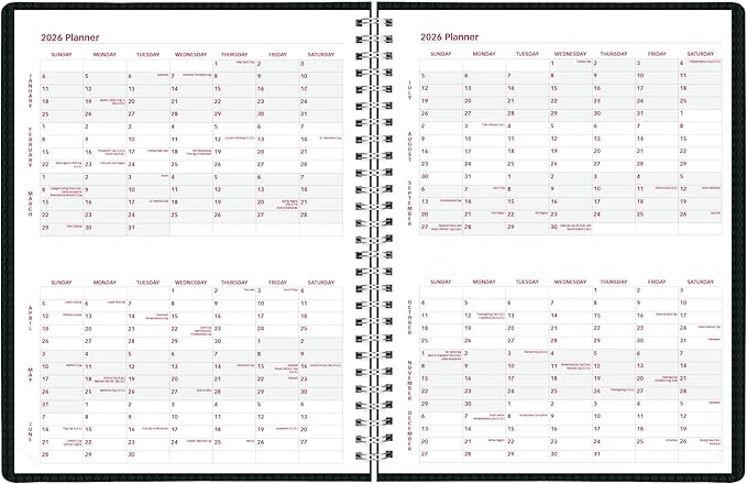 Brownline® 2026 DuraFlex Weekly Planner, Appointment Book, 12 Months, January to December, Twin-Wire Binding, 11" x 8.5", Black (CB950V.BLK-26)