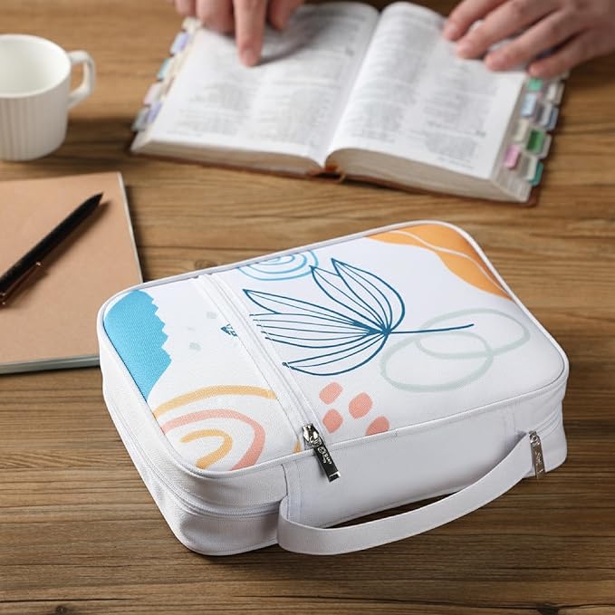 Mr. Pen- Bible Cover Case, Carrying Book Case with Durable Handle and Zippered Pocket, Bible Protective Church Bag for Men & Women, Christian Gifts, Joyful Nature, Mothers Day Gift