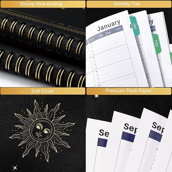 2026 Appointment Book - 2026 Daily Hourly Planner, Jan 2026 - Dec 2026, 9"x 11", 2026 Planner, Large Planner Weekly Monthly Appointment Book 2026, 15-Minute Interval, Flexible Cover - The Sun