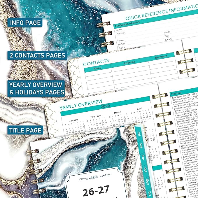 Planner 2026-2027 - 2026-2027 Planner Weekly and Monthly from Jul. 2026 to Jun. 2027, Academic Planners with Inner Pocket, Colorful Tabs, 6.4'' x 8.5''