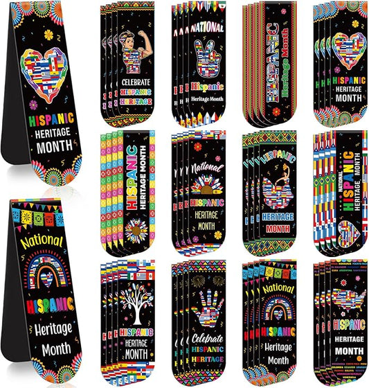 48 Pcs Hispanic Heritage Month Bookmarks Celebrate National Hispanic Heritage Month Magnetic Bookmarks Bulk Latin American Countries Flags Favors Teachers Educational and Learning Activities