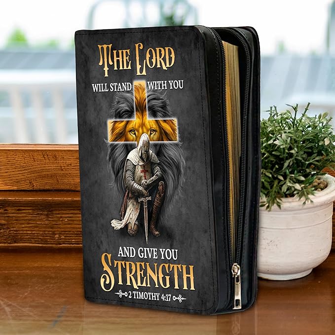 Personalized Man of God Bible Cover, God Says I Am Bible Case PU Leather, Bible Holder Handle Zipper, Faith Scripture with Name Case Bag, Religious Gifts for Church Christians Women Men (GOD-03)