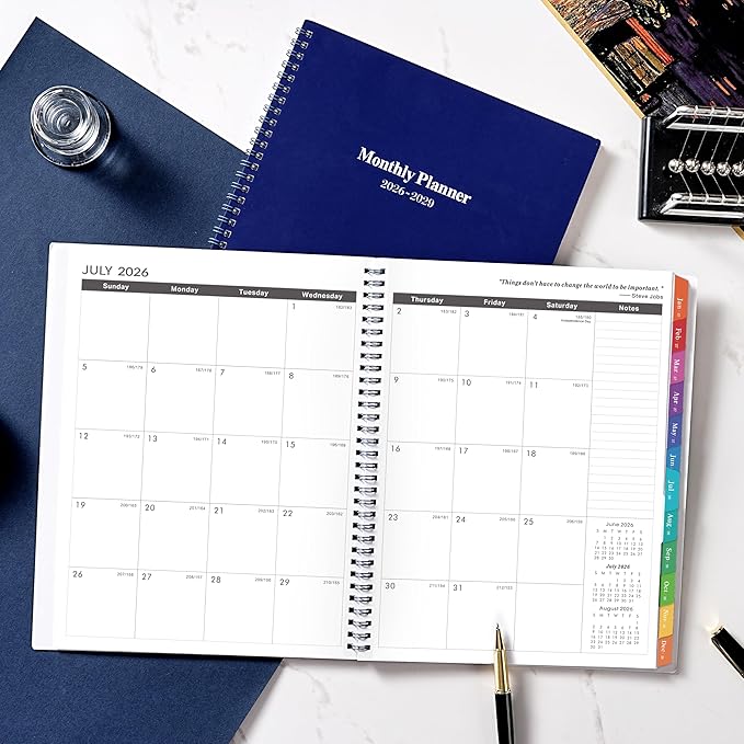 2026-2029 Monthly Planner/Calendar - 3 Year Monthly Planner 2026-2029, Jul 2026 - Jun 2029, 9'' x 11'', Calendar Planner with 36 Months Tabs, Double-Side Pocket, Holidays, Notes Pages-Blue