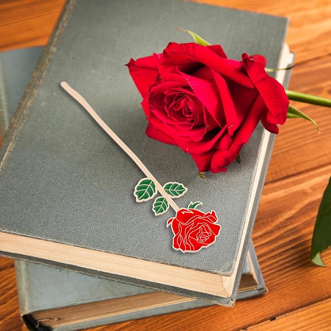 Metal Red Rose Pink Rose Bookmark Gift, Bookmarks for Women Mother's Day, Girlfriend and Friend Graduation, Teacher's Day, Thanksgiving, Cute Bookmarks for Book Lovers