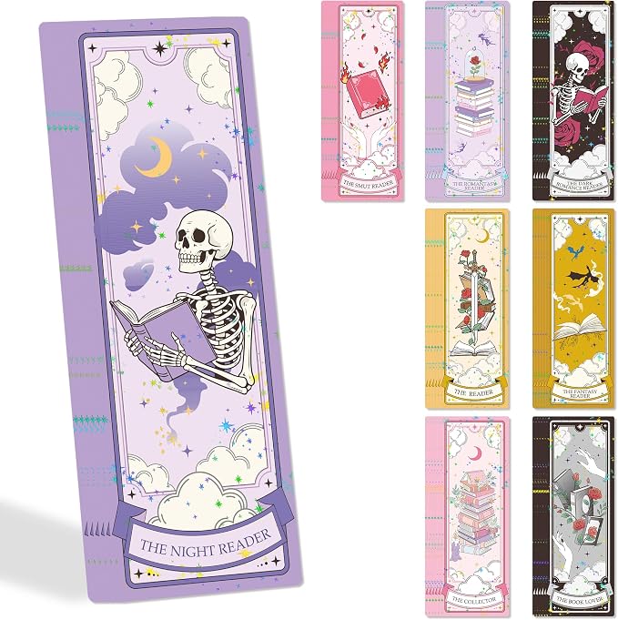 Fantasy Bookmarks Bulk Gifts - 48 Pcs Dragon Dark Romance Paper Bookmark for Women Men Book Lovers Sword Skull Page Marks Merch School Reading Accessories Bookish Gift for Birthday Graduation