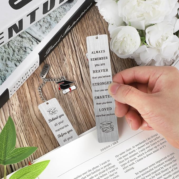 2026 Graduation Gifts for Him Her,Graduation Inspirational Bookmark Elementary High School Seniors College Graduation Gifts for Nurse Students Book Lovers-2Pcs