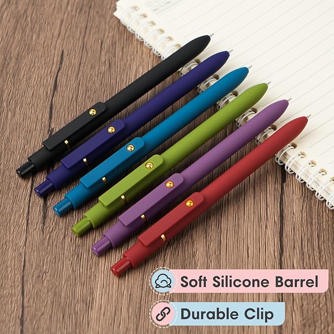 Ddaowanx Colorful Gel Pens, 0.5mm Fine Point Retractable, Cute Pens with Colored Writing and Sketching,Gifts for Nurse (24Pcs-Vintage Colors)