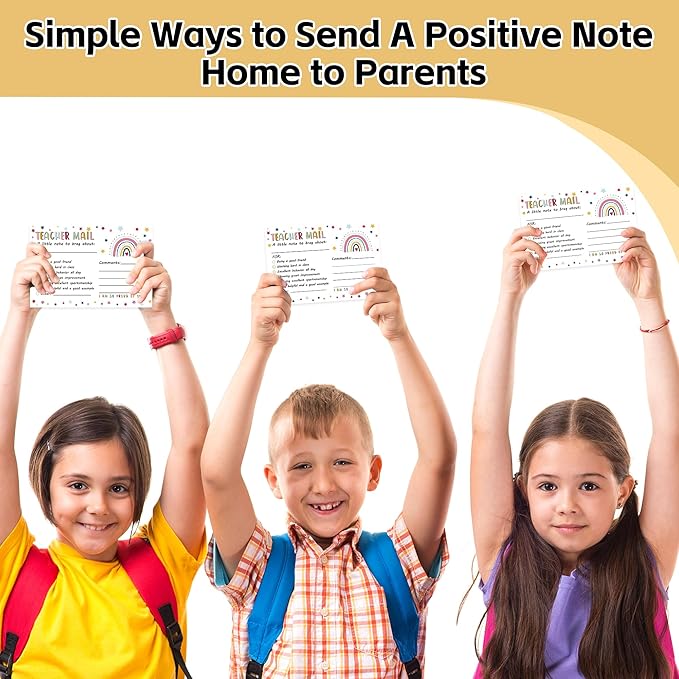 52PCS Teacher Mail Notes to Parents, Happy Notes Mail Postcards, Motivational Good Behavior Incentive Cards,Positive Cards for Preschool Kindergarten Elementary School, Teacher Classroom Supplies