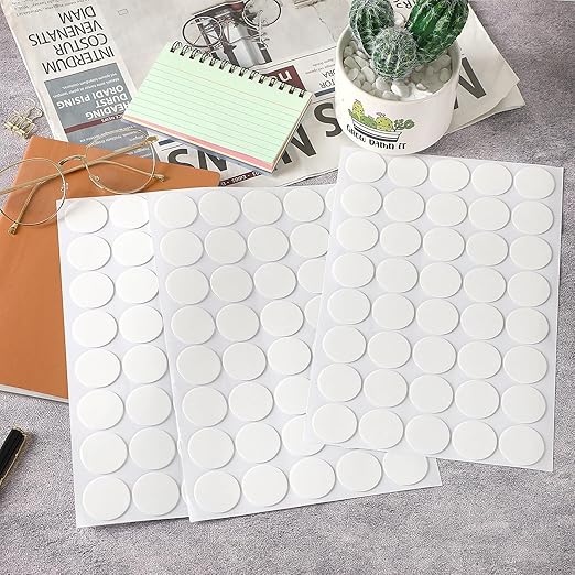 JANYUN 140 Pcs Double Sided Sticky Dots Removable Round Putty Clear Double Sided Tape for Crafts No Trace Sticky Tack Adhesive Tape (30 mm)
