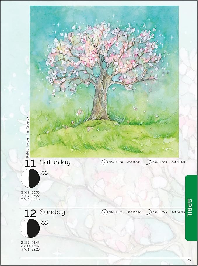Astrocal Moon Diary 2026, Lunar Calendar Datebook, Personal Organiser, Moon Phase Diary Planner, USA