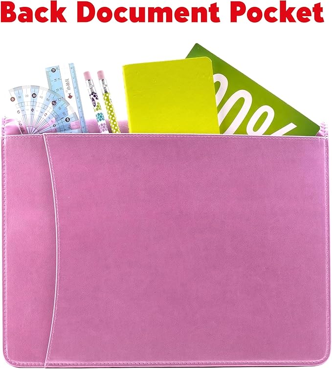 Case-it Business Meeting Padfolio | Professional Portfolio with Letter Size Writing Pad, PAD-39 Metallic Pink