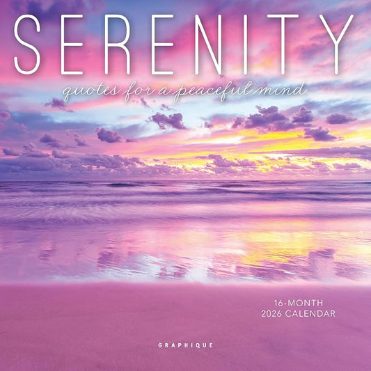 Graphique 2026 Serenity Mini Wall Calendar | 7” x 7” | Thick Paper | Home & Office Organizer | Large Monthly Grid | 3 Languages & Marked Holidays | 4 Month Preview Page for 2027