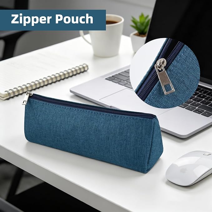 Green Large Capacity Pen Bag Portable Stationery Pouch Premium Nylon Oxford Cloth Zipper Organizer for Office Business Travel