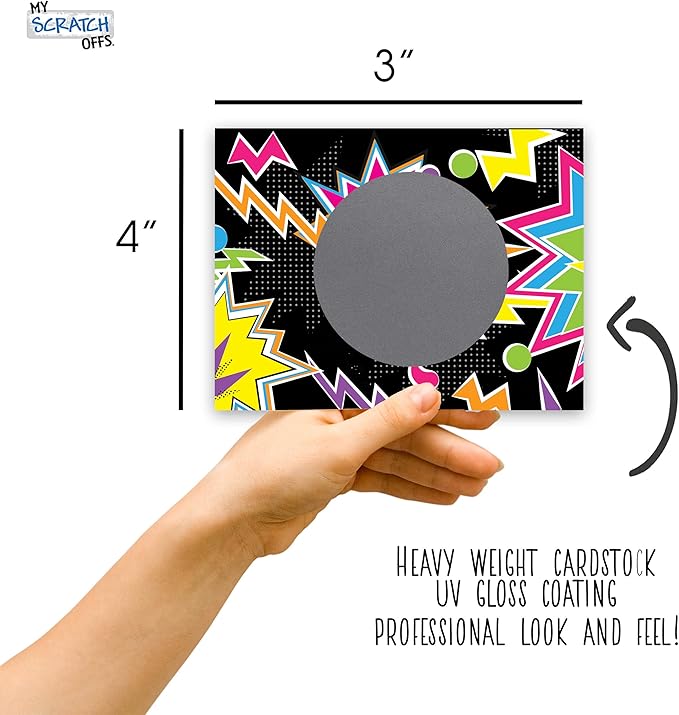 My Scratch Offs 50 Pack Zig Zag Black DIY Custom Make Your Own Scratch Off Cards for Teacher Supplies, Classroom Must Haves, Motivational Cards for Students & Small Business