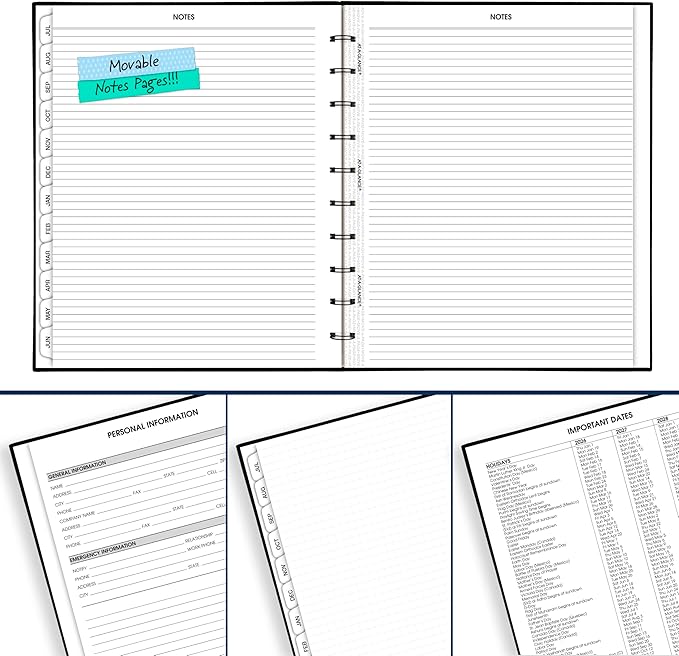 AT-A-GLANCE Planner 2026-2027 Weekly & Monthly Academic 12-Month July-June Quarter-Hourly Appointment Book, 9" x 11", Move-A-Page, Black (70957E05)