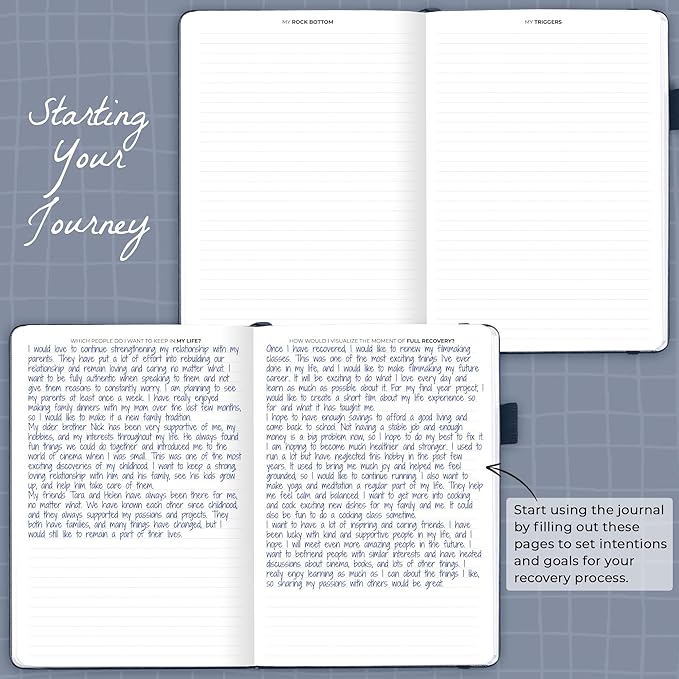 Clever Fox Addiction Recovery Journal – Addiction Treatment Planner & Workbook – Daily Sobriety Journal for Recovery Progress, A5 (Dark Blue)