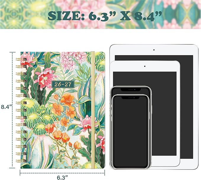 2026-2027 Planner - Academic Planner 2026-2027 from July 2026 - June 2027 with To-Do List, 6.3'' x 8.4'', Strong Twin-Wire Binding, Inner Pocket, Elastic Closure