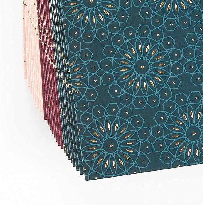 U Brands 3 Tab File Folders, Fleuri Jewel Tones, 24 Count