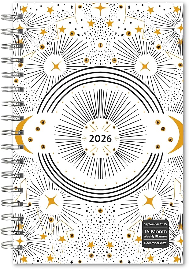 Celestial Dreams 2026 Weekly & Monthly Planner, Starry Night and Lunar-Themed Design, 12-Month Engagement Calendar: 2026, 6" x 9"