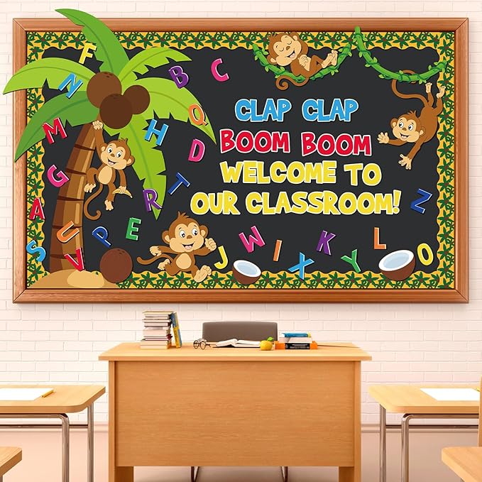 Blosssound Bulletin Board Set Boom Alphabet Letter Classroom Decorations Classroom Tree Cutouts for Students Teachers Kindergarten Primary School Education Back to School Wall Supplies