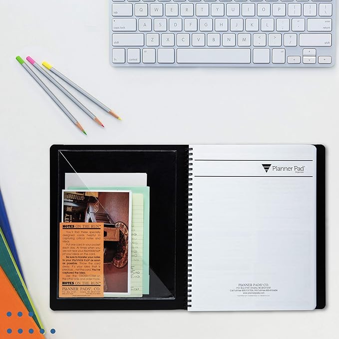 Planner Pad Insta Pockets, Front and Back Planner Pocket Combo, Executive Size, Clear Vinyl, 8” x 10”