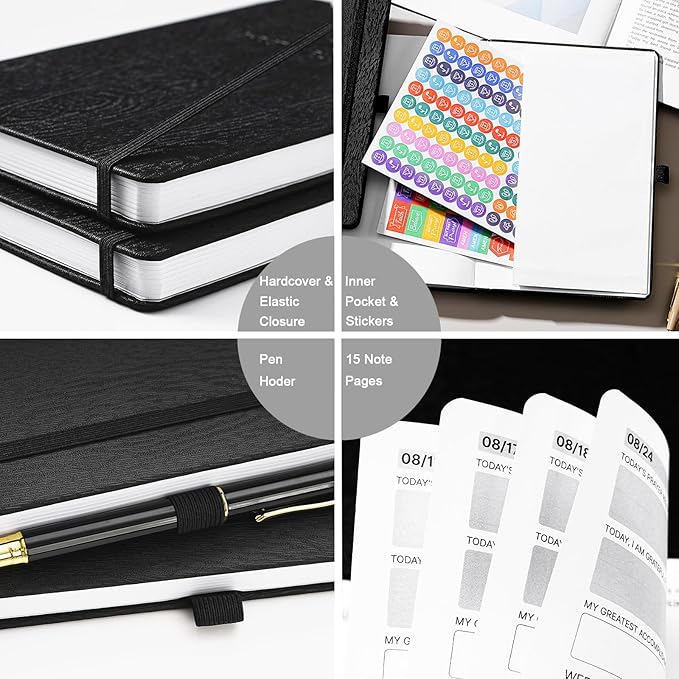 2026 Christian Planner - Daily Bible Planner 2026, 5.7" x 8.4", JAN. 2026 - DEC. 2026, 2026 Weekly & Monthly Planner with Pen Holder, Back Pocket, Elastic Closure, Hardcover - Black