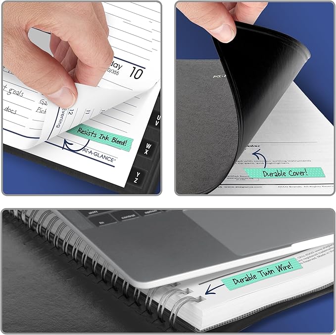 AT-A-GLANCE 2027 Appointment Book Planner, Weekly, 3.5 x 6", Pocket Size, Hourly, DayMinder, Black (G2500027)
