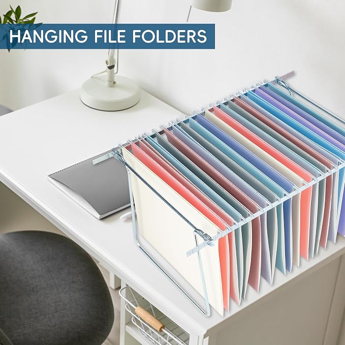 Pink Hanging File Folders,25 Pack Letter Size File Folders with 1/5-cut Tabs,Office Essentials for Filing Cabinet & Desk Storage